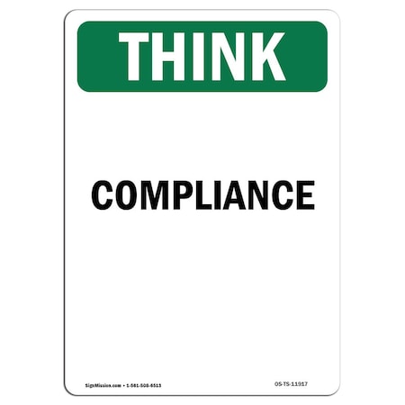 Signmission OSHA THINK Sign, Compliance, 5in X 3.5in Decal, 10PK, 3.5" W, 5" L, Portrait, PK10 OS-TS-D-35-V-11917-10PK